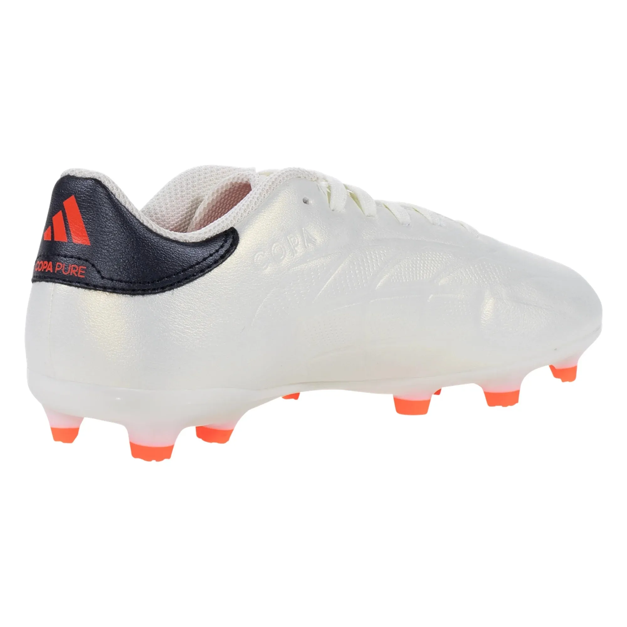 adidas Copa Pure 2 League FG Junior Firm Ground Soccer Cleat - Ivory/Core Black/Solar Red