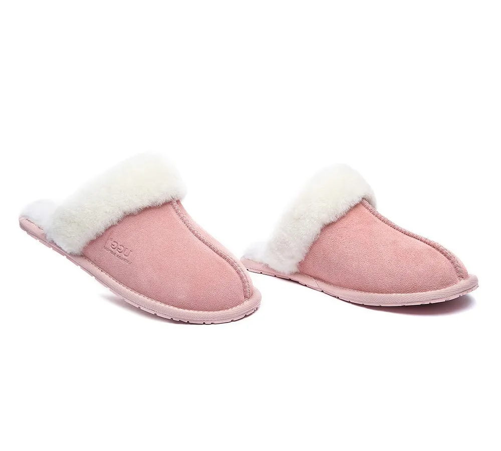 AUSTRALIAN SHEPHERD® UGG Slippers Premium Sheepskin Wool Scuff Rosa