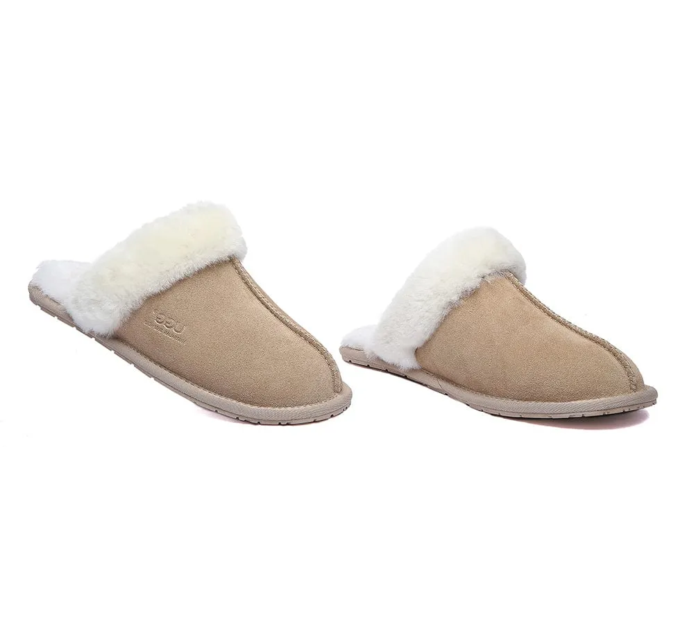 AUSTRALIAN SHEPHERD® UGG Slippers Premium Sheepskin Wool Scuff Rosa