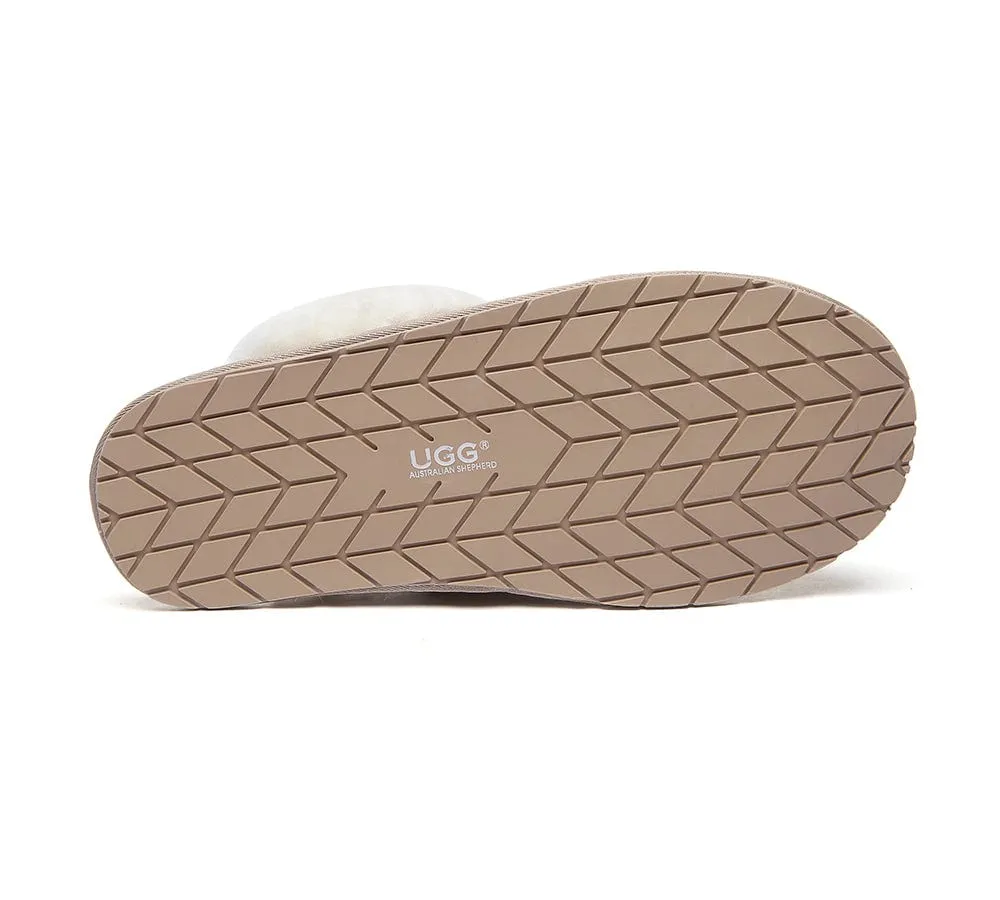 AUSTRALIAN SHEPHERD® UGG Slippers Premium Sheepskin Wool Scuff Rosa