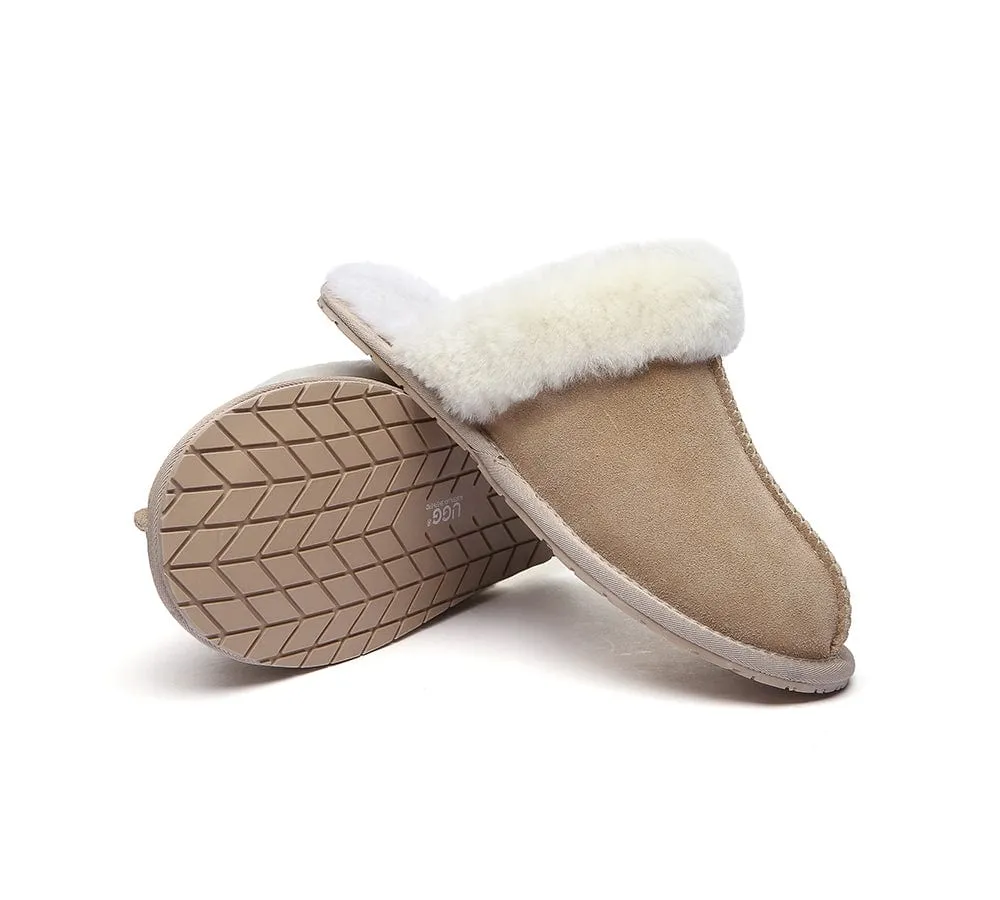 AUSTRALIAN SHEPHERD® UGG Slippers Premium Sheepskin Wool Scuff Rosa