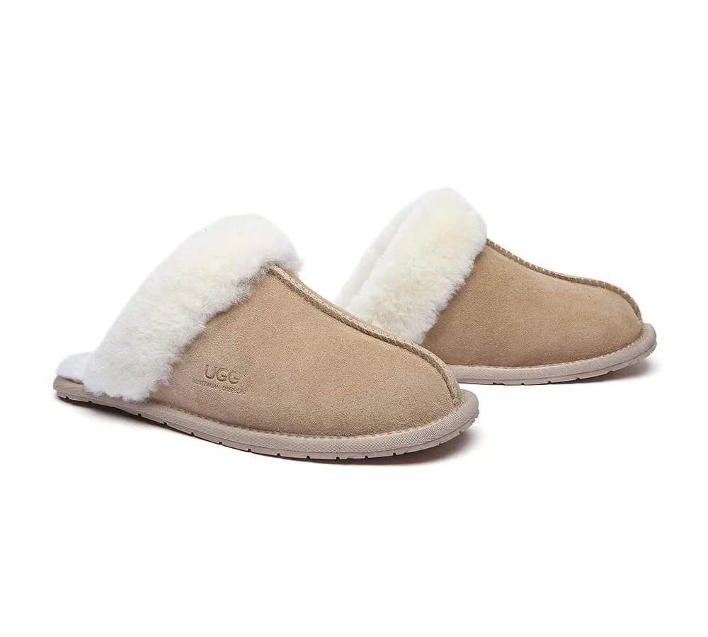 AUSTRALIAN SHEPHERD® UGG Slippers Premium Sheepskin Wool Scuff Rosa