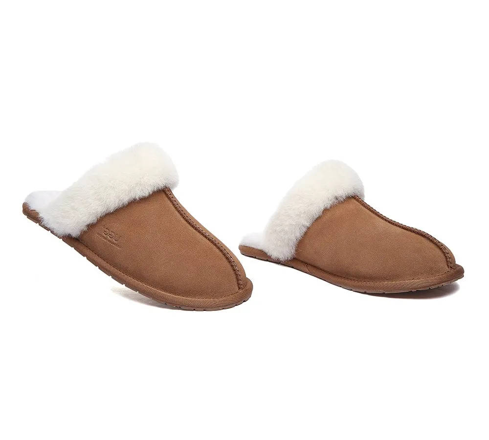 AUSTRALIAN SHEPHERD® UGG Slippers Premium Sheepskin Wool Scuff Rosa