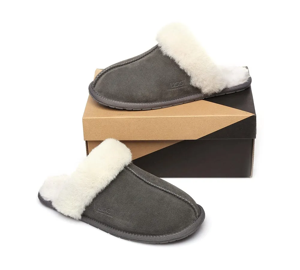 AUSTRALIAN SHEPHERD® UGG Slippers Premium Sheepskin Wool Scuff Rosa