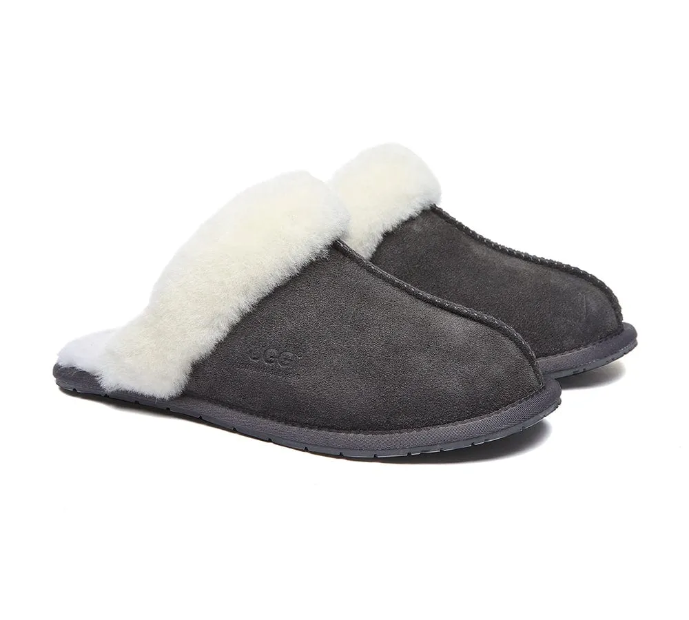 AUSTRALIAN SHEPHERD® UGG Slippers Premium Sheepskin Wool Scuff Rosa