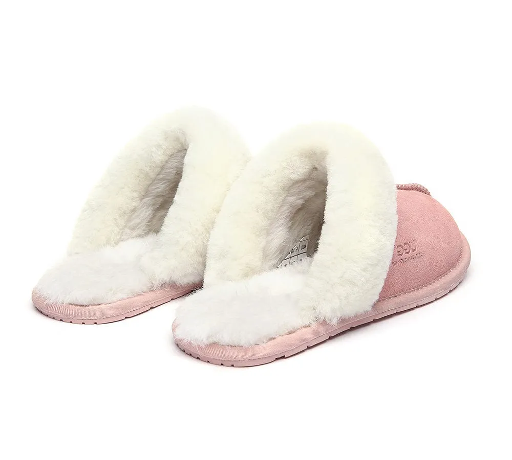 AUSTRALIAN SHEPHERD® UGG Slippers Premium Sheepskin Wool Scuff Rosa