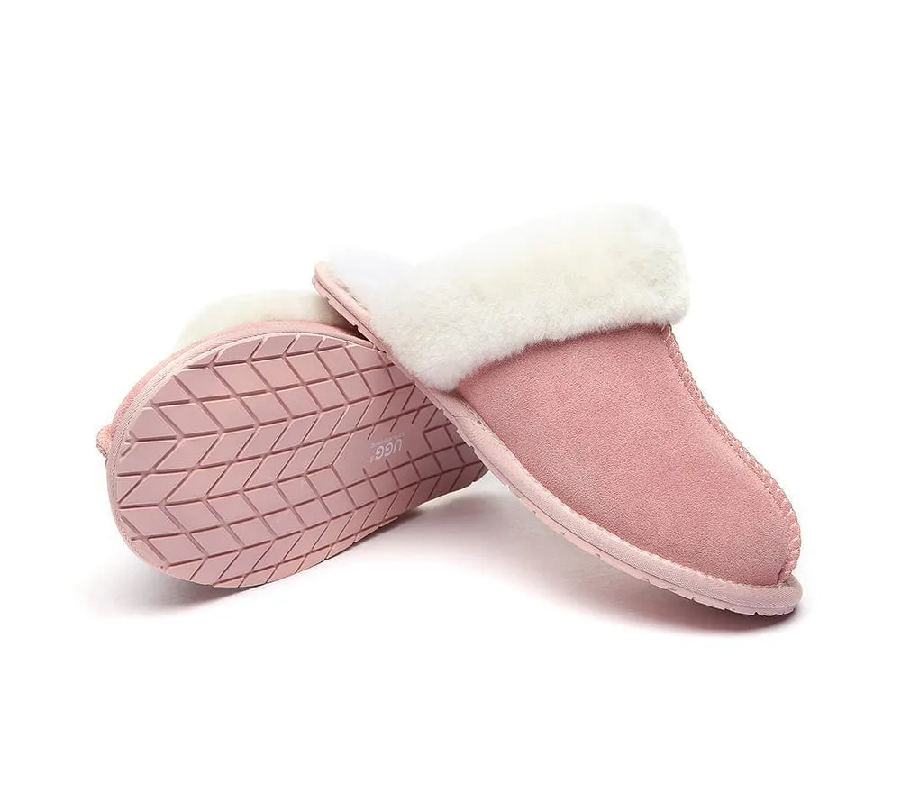 AUSTRALIAN SHEPHERD® UGG Slippers Premium Sheepskin Wool Scuff Rosa