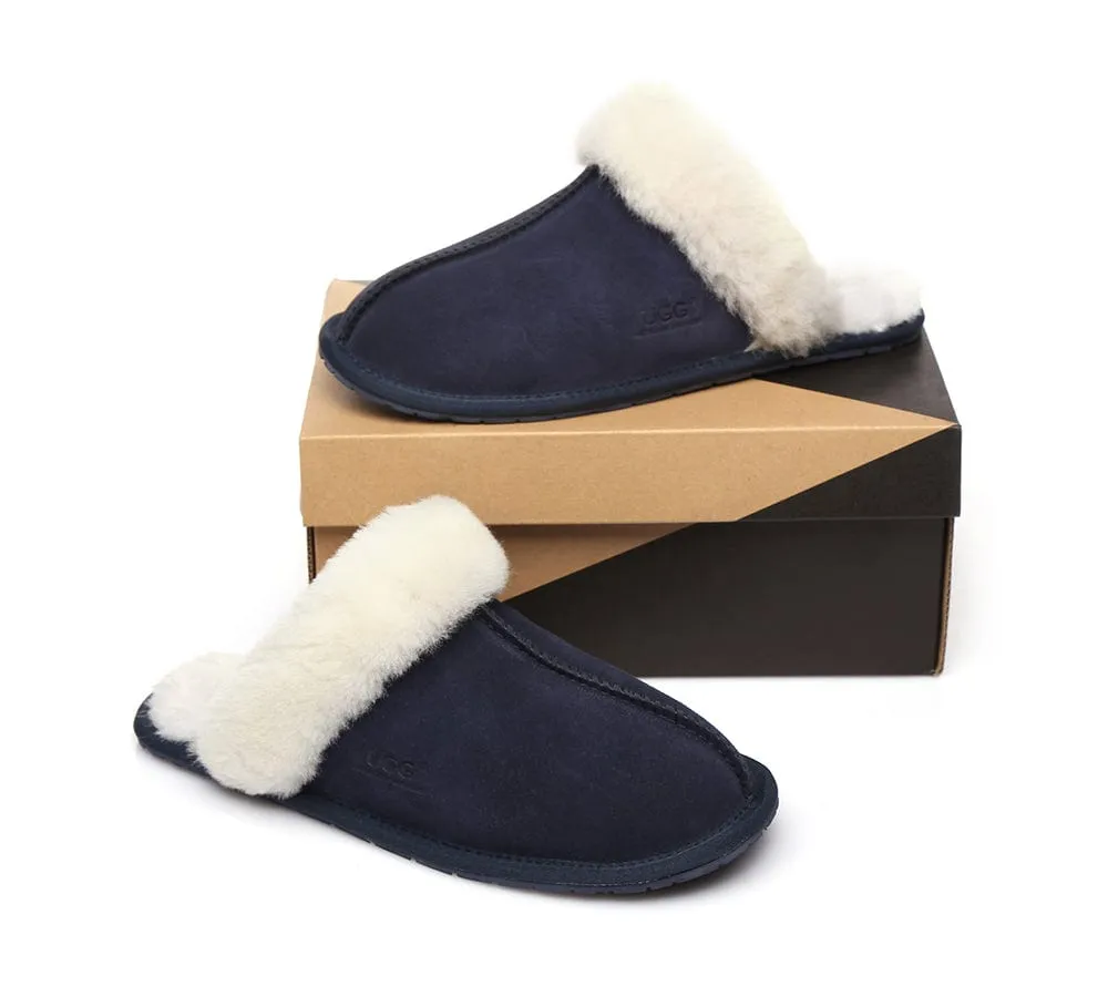 AUSTRALIAN SHEPHERD® UGG Slippers Premium Sheepskin Wool Scuff Rosa
