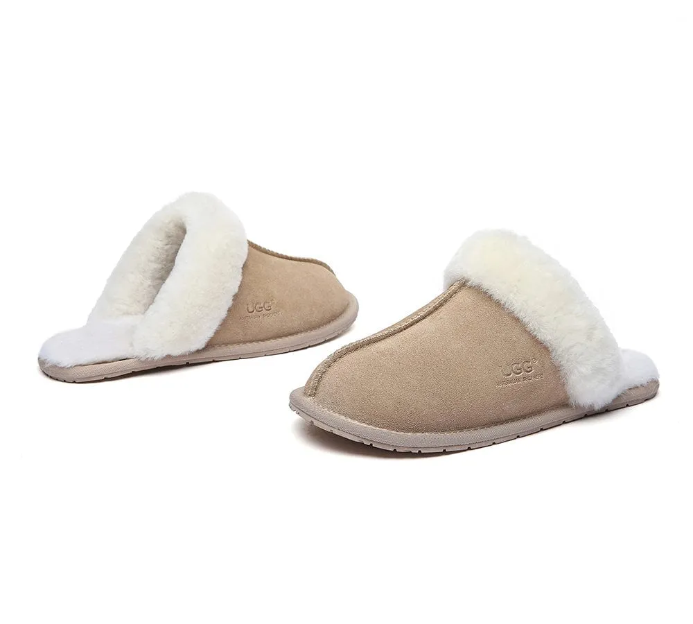 AUSTRALIAN SHEPHERD® UGG Slippers Premium Sheepskin Wool Scuff Rosa