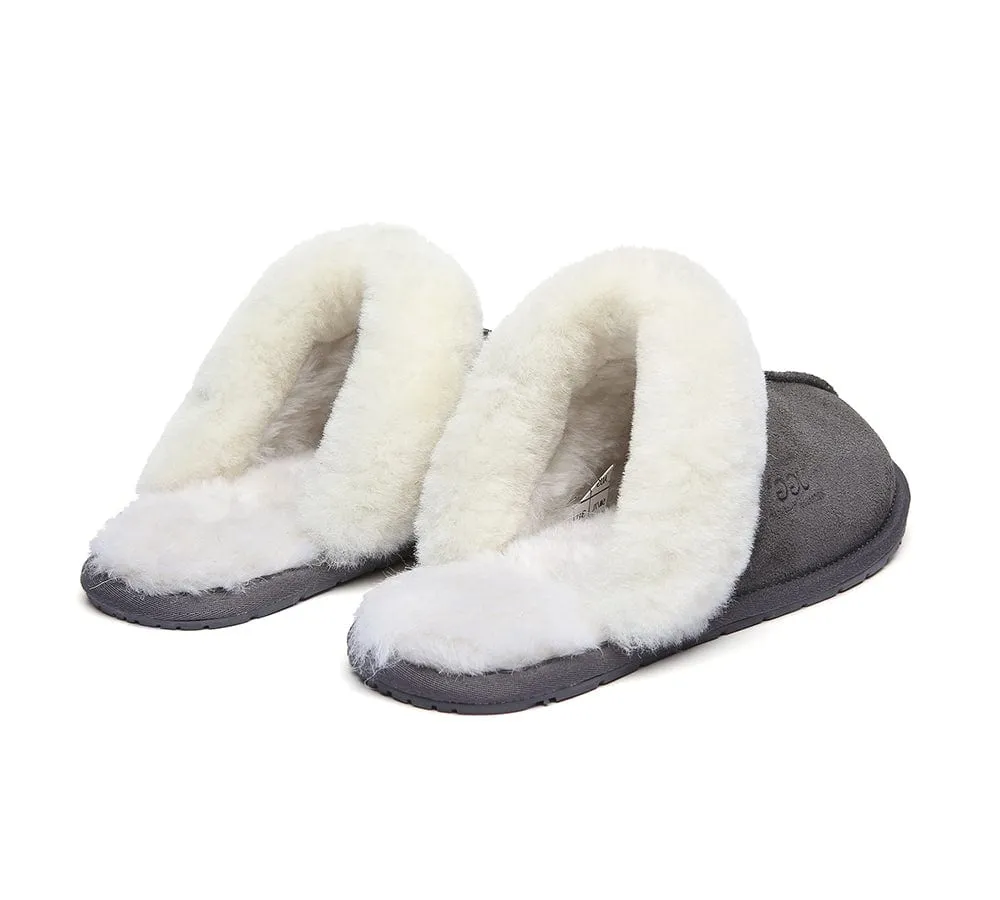 AUSTRALIAN SHEPHERD® UGG Slippers Premium Sheepskin Wool Scuff Rosa