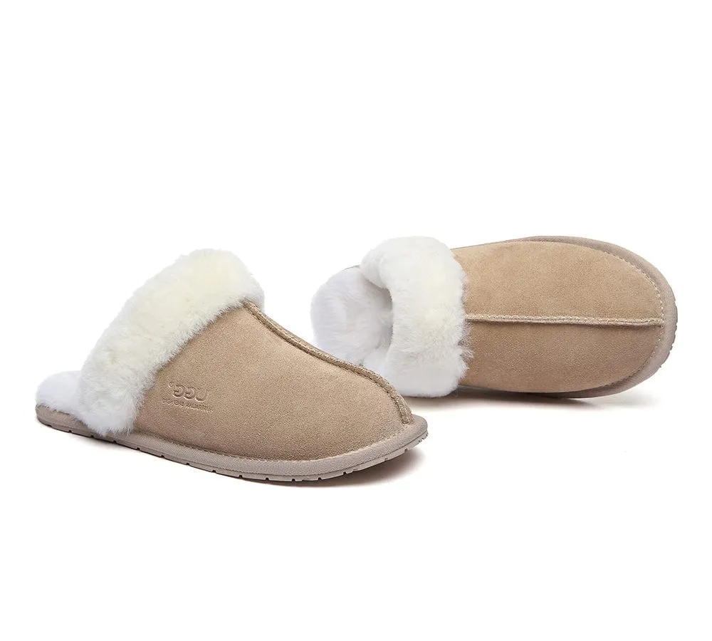 AUSTRALIAN SHEPHERD® UGG Slippers Premium Sheepskin Wool Scuff Rosa