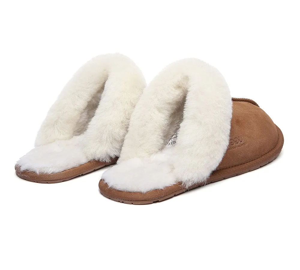 AUSTRALIAN SHEPHERD® UGG Slippers Premium Sheepskin Wool Scuff Rosa