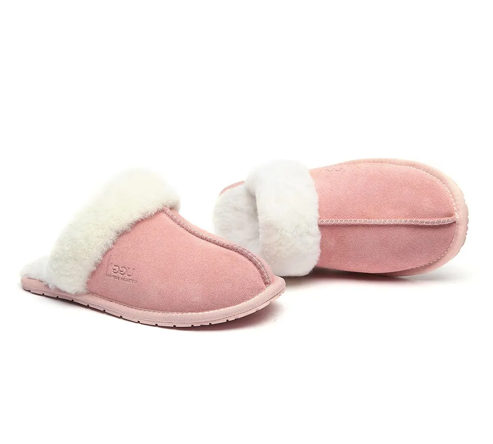 AUSTRALIAN SHEPHERD® UGG Slippers Premium Sheepskin Wool Scuff Rosa