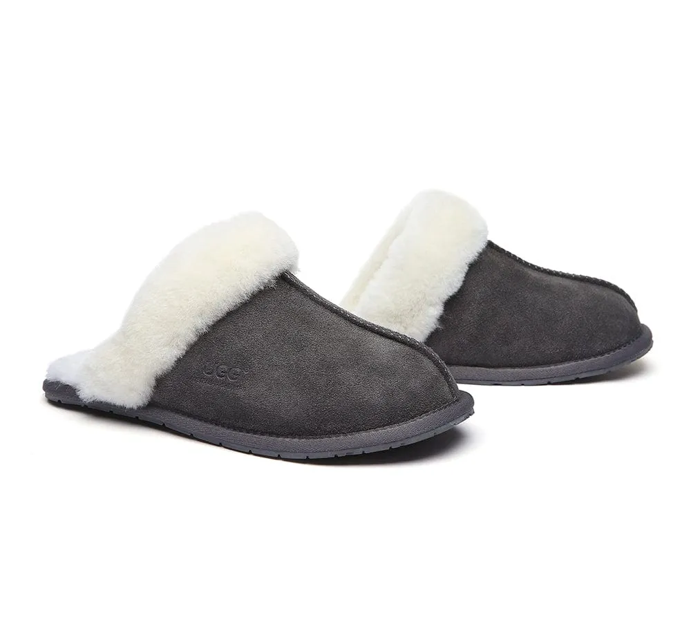 AUSTRALIAN SHEPHERD® UGG Slippers Premium Sheepskin Wool Scuff Rosa