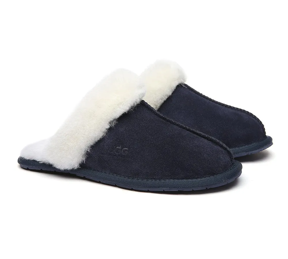 AUSTRALIAN SHEPHERD® UGG Slippers Premium Sheepskin Wool Scuff Rosa
