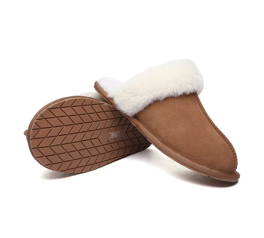AUSTRALIAN SHEPHERD® UGG Slippers Premium Sheepskin Wool Scuff Rosa