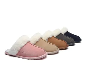 AUSTRALIAN SHEPHERD® UGG Slippers Premium Sheepskin Wool Scuff Rosa