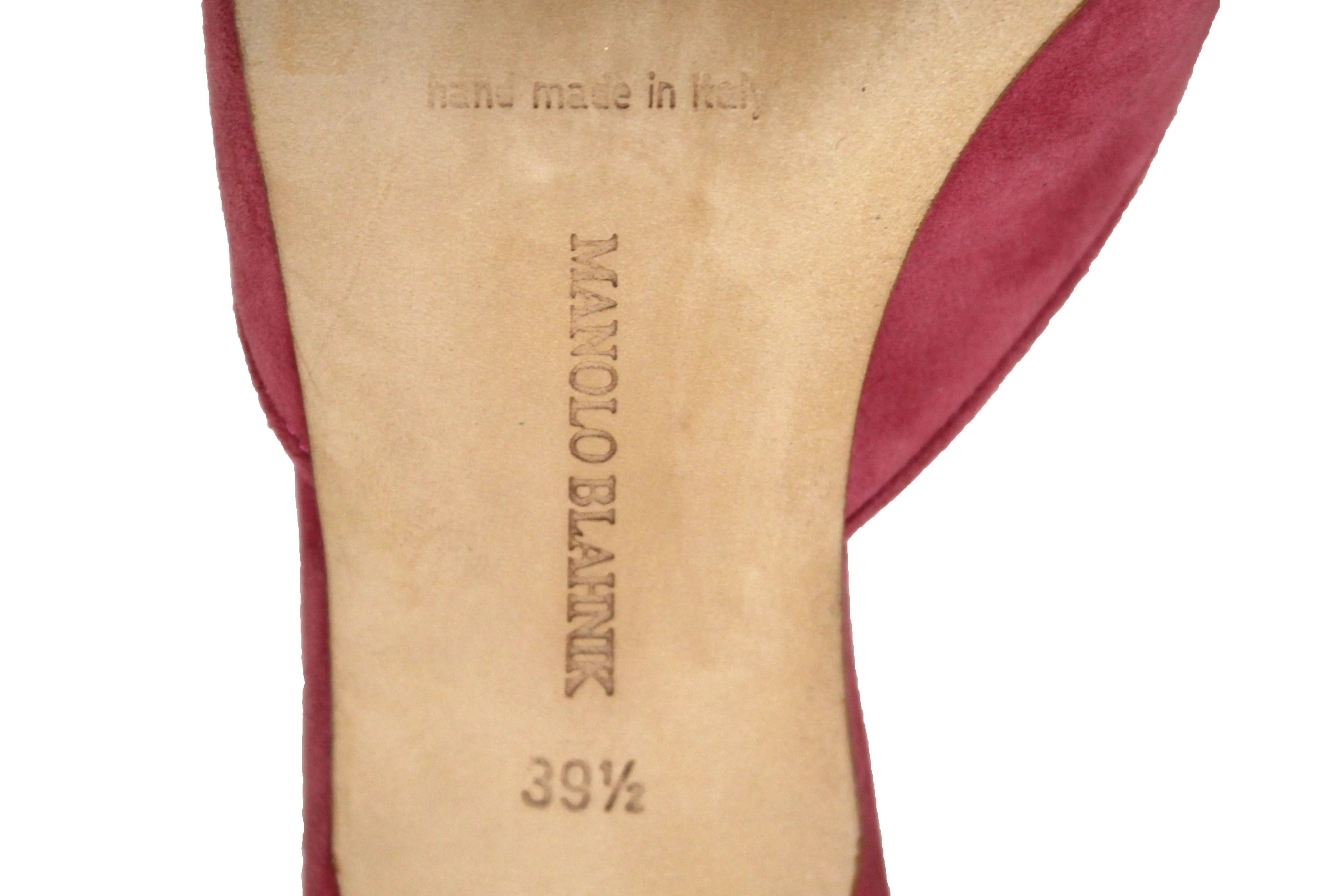 Authentic New Manolo Blahnik Pink Suede Leather Maysale Mules Shoes Size 40
