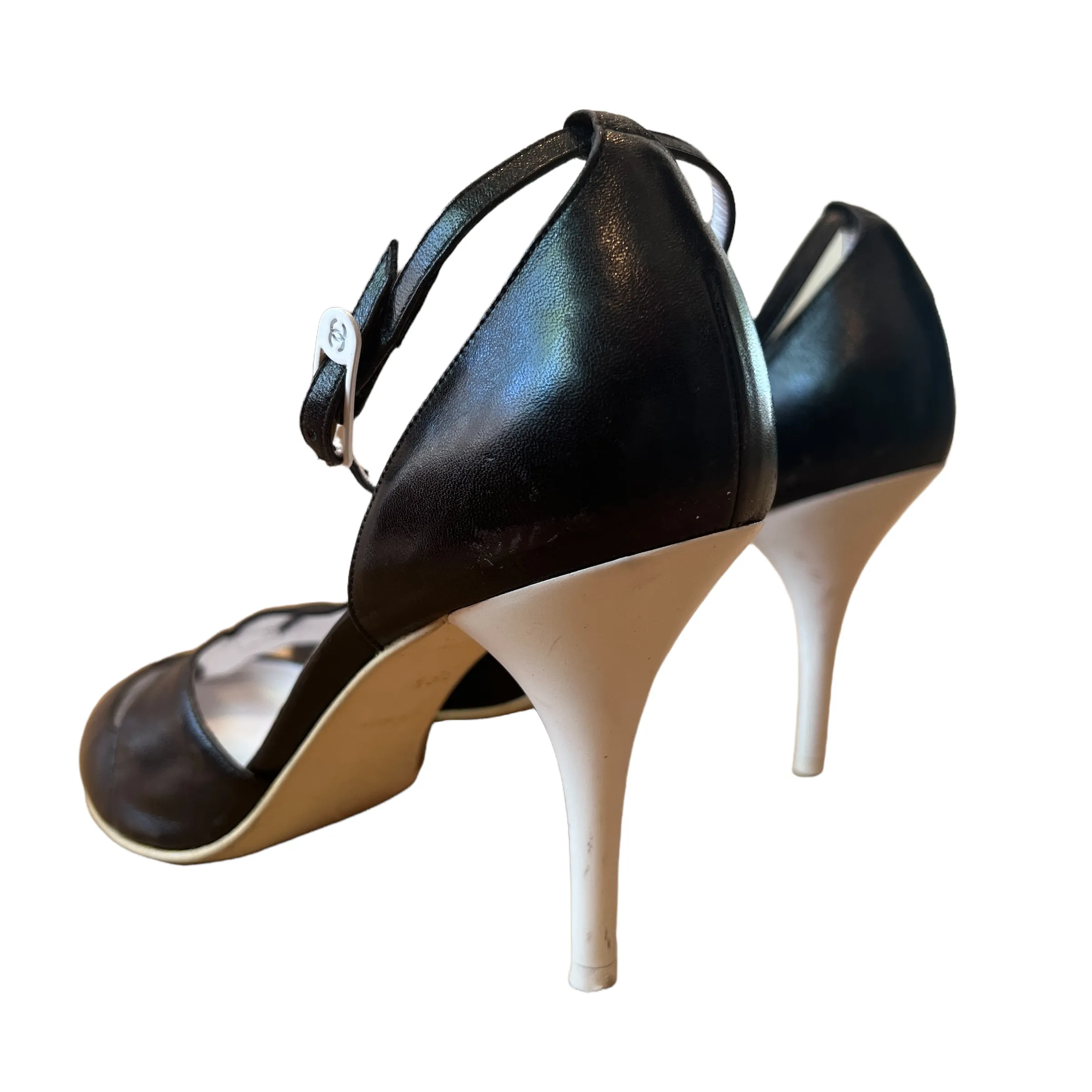 Black & White Leather Heels - 8.5