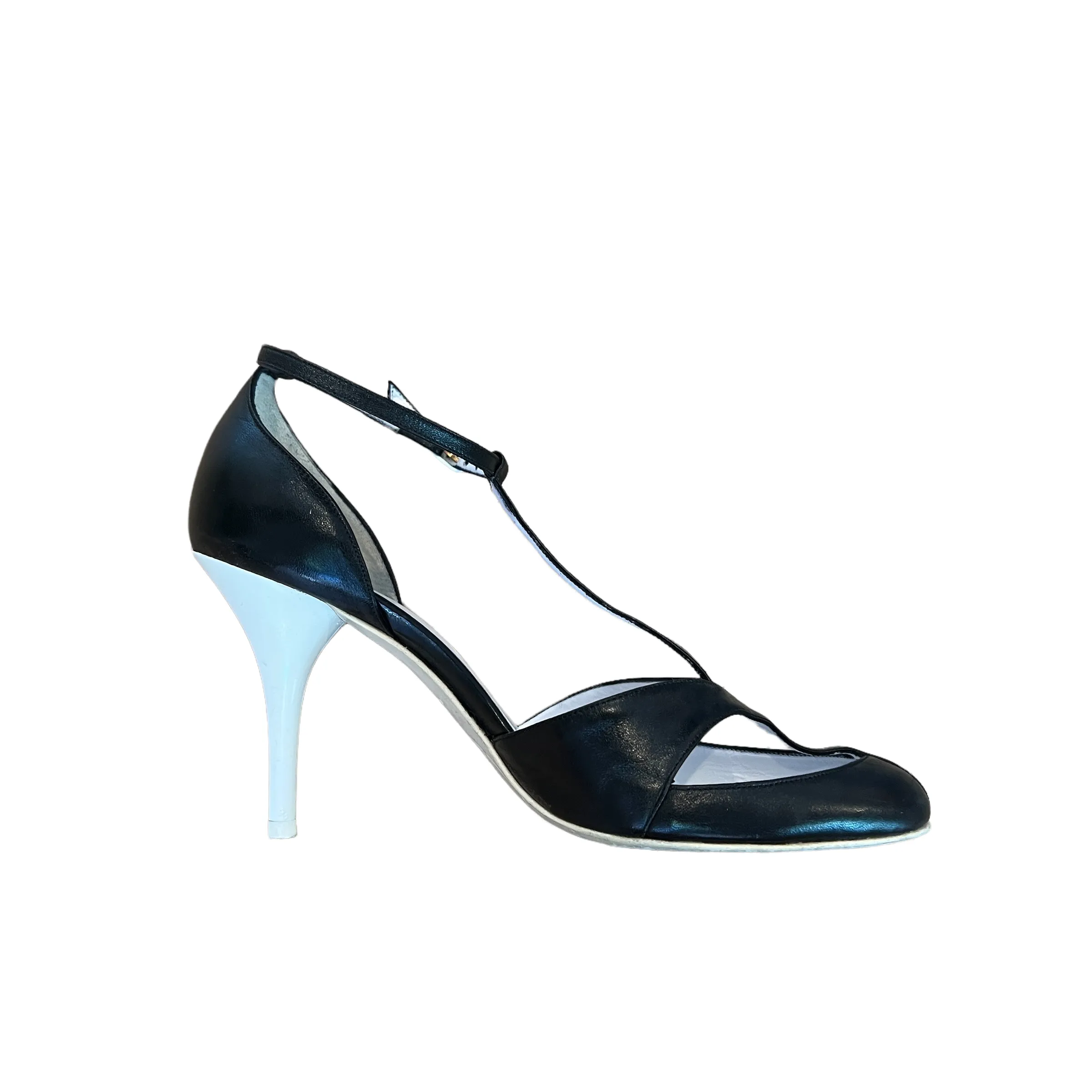 Black & White Leather Heels - 8.5