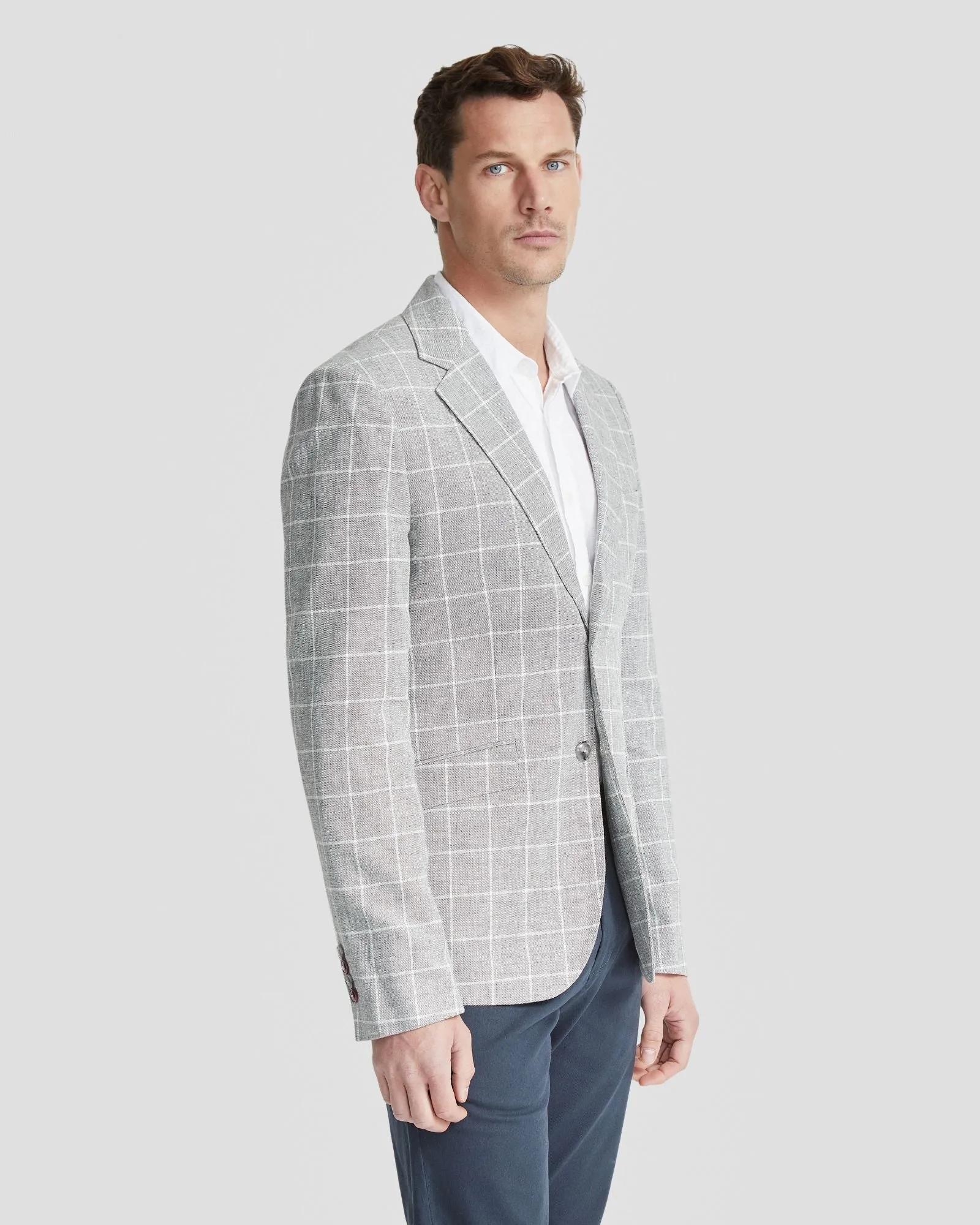 Blake Linen Blend Check Blazer