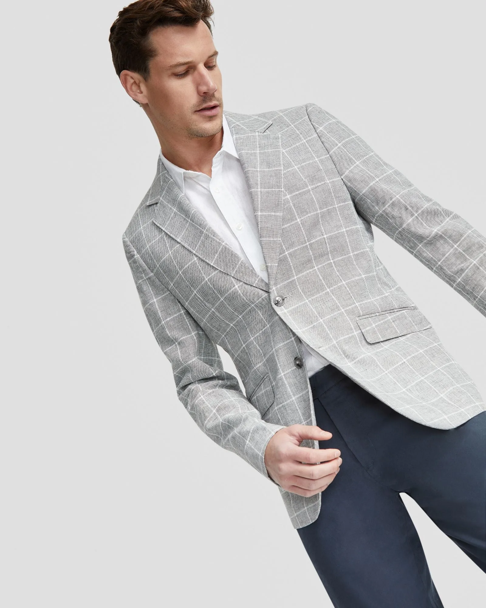 Blake Linen Blend Check Blazer
