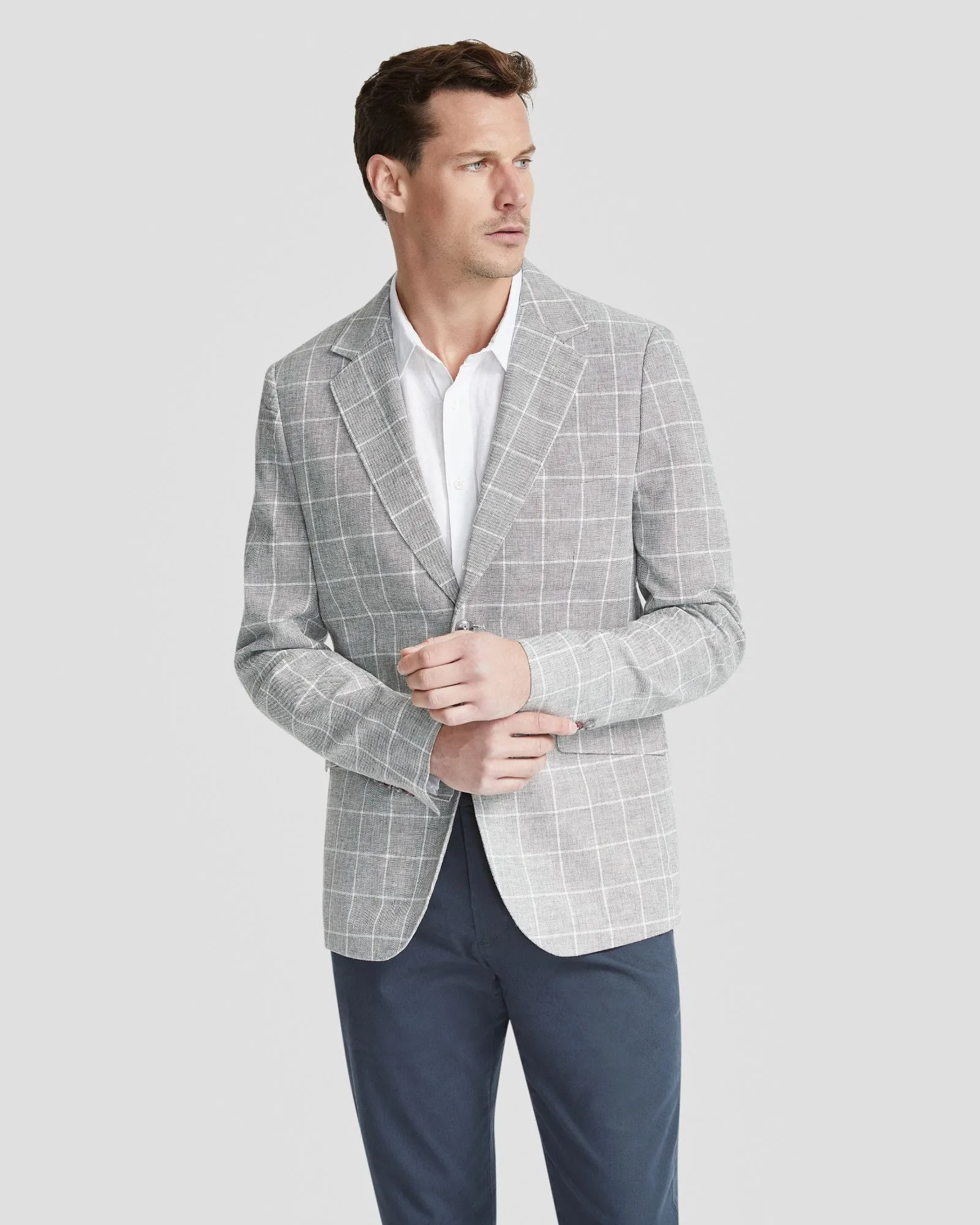 Blake Linen Blend Check Blazer