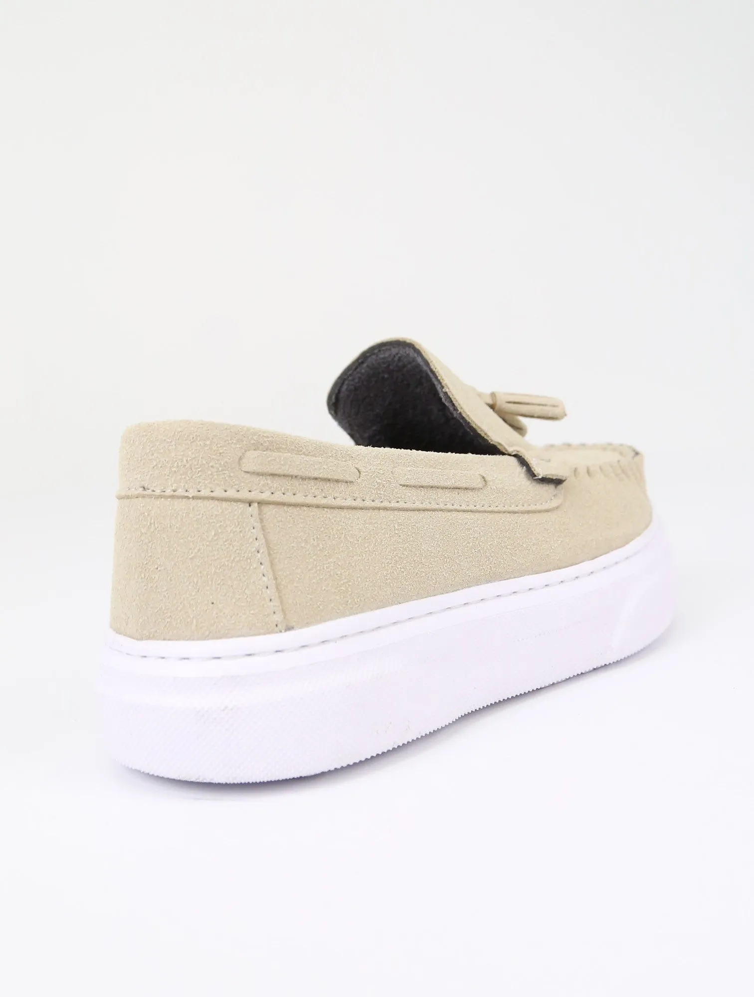 Boys Suede Slip-On Thick Sole Loafers - URBAN - Beige