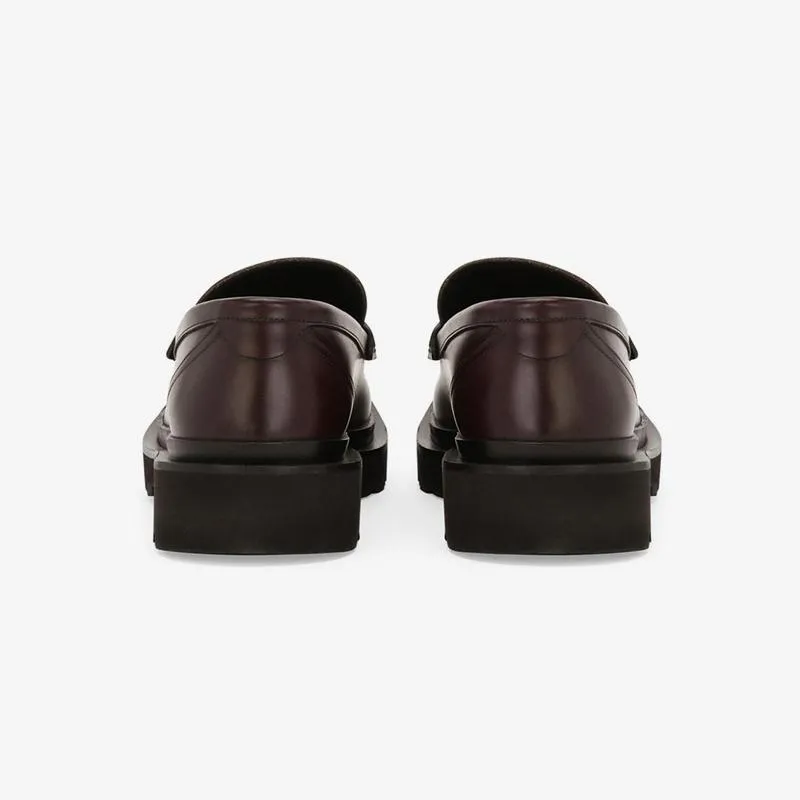 Brown Chunky Sole Penny Calf Loafer