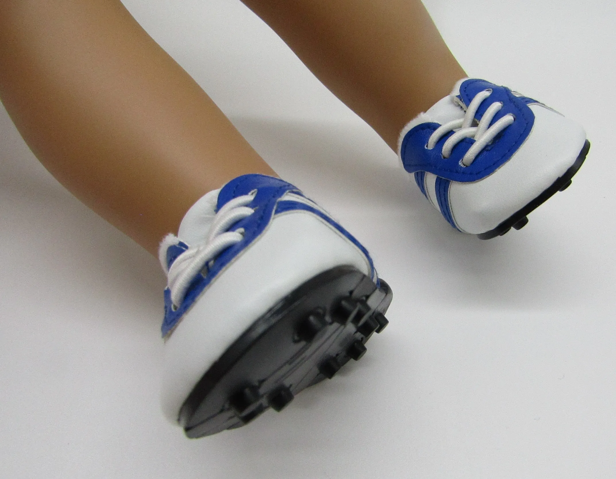 Cleats 18 inch Doll: White & Blue
