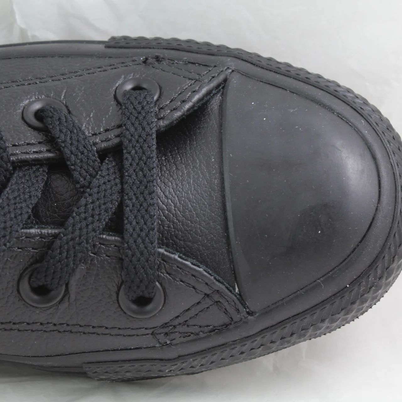 Converse All Star Low Leather Black Mono Leather Trainers