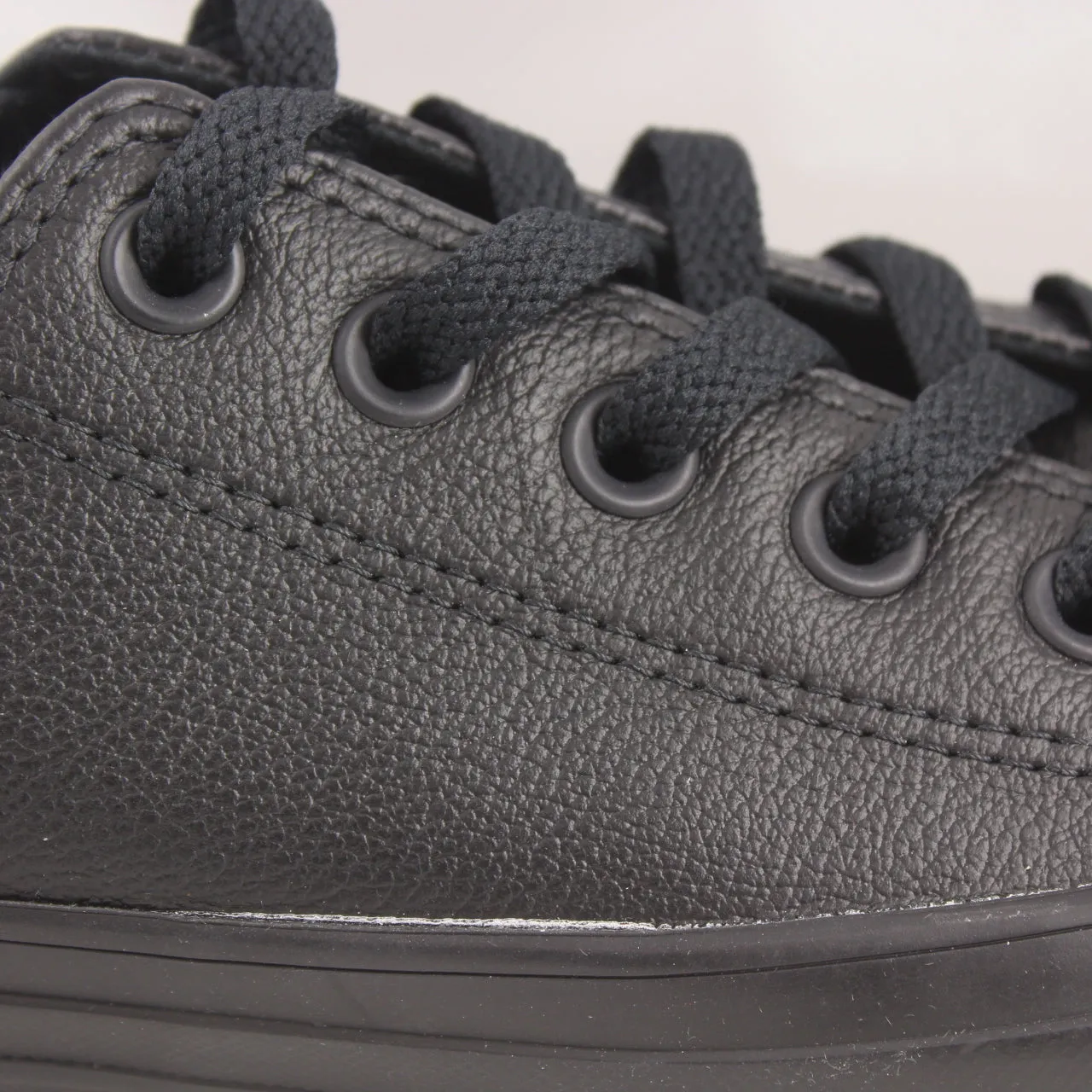 Converse All Star Low Leather Black Mono Leather Trainers