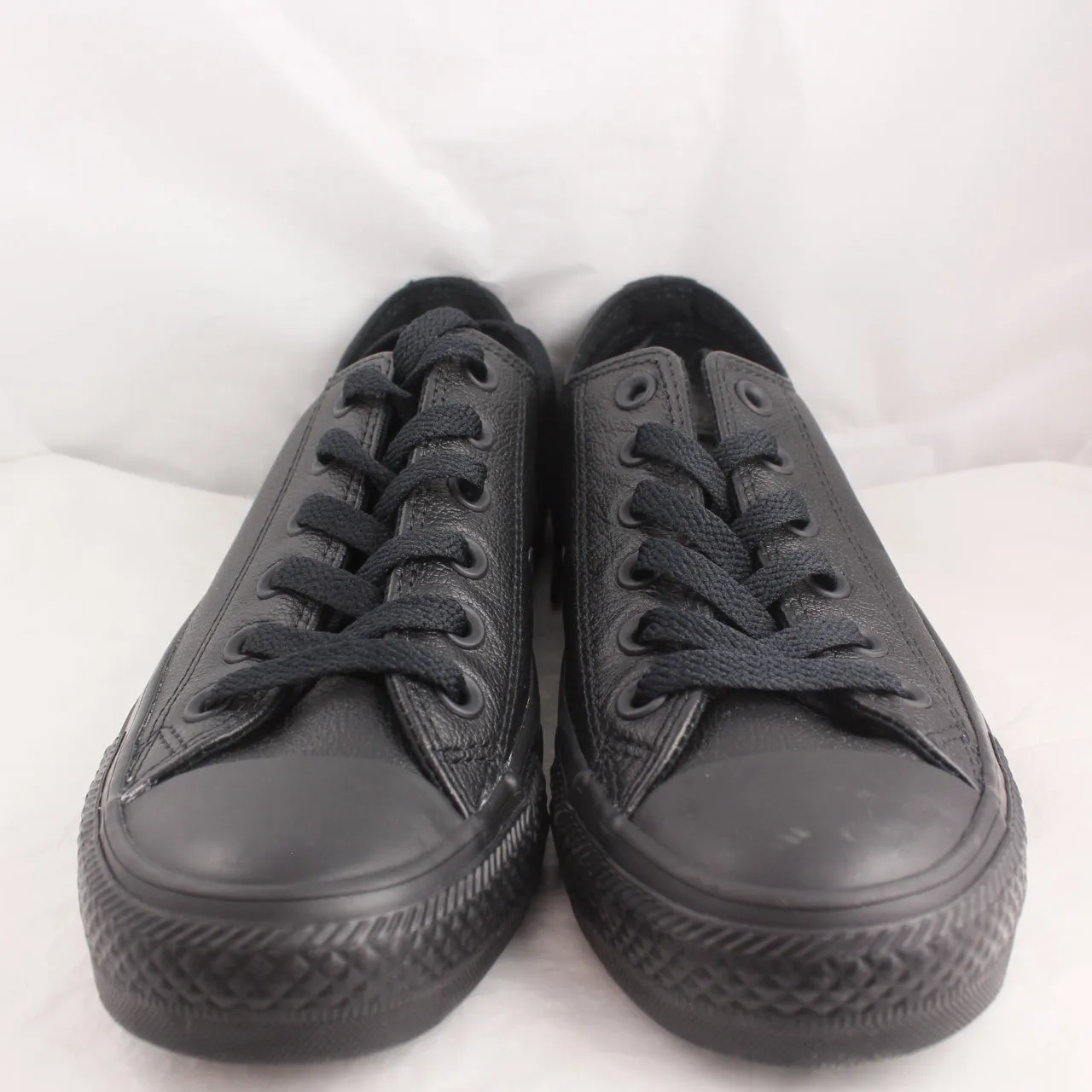 Converse All Star Low Leather Black Mono Leather Trainers