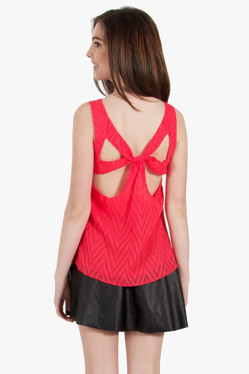 Crimson Textures Top