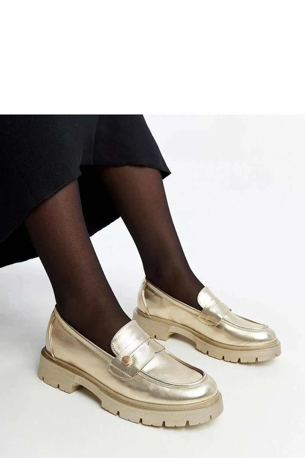 Dark green Eco leather moccasins
