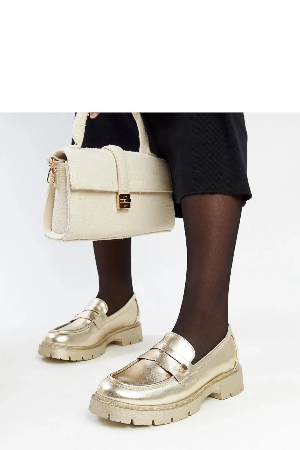 Dark green Eco leather moccasins
