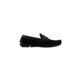 EMPORIO ARMANI MICRO-PERFORATED SUEDE DRIVING LOAFERS