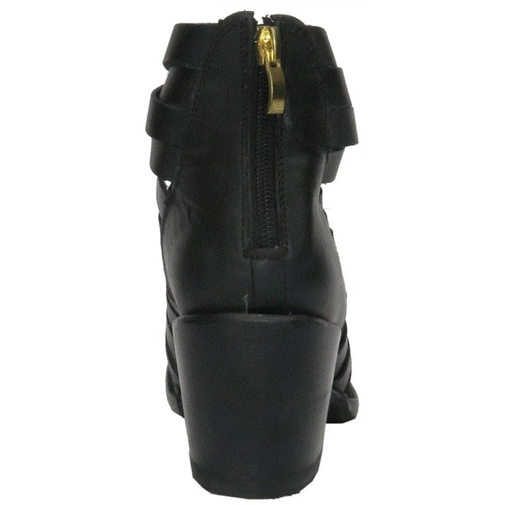Getoutside Women's Lola Strappy Heel Boot  in Black