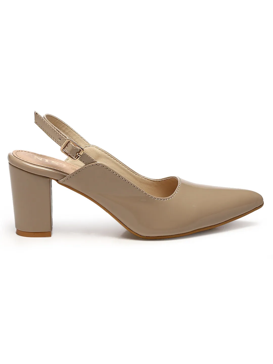 GNIST Classic Pumps Nude Block Heels