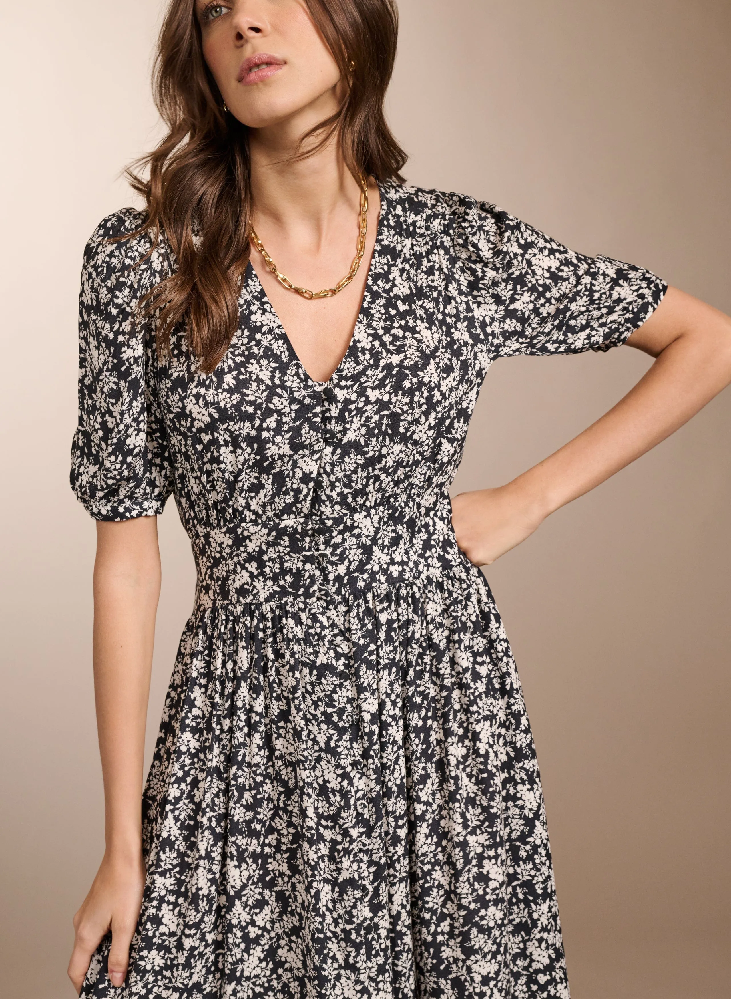 Holly LENZING™ ECOVERO™ Dress | Black Ditsy