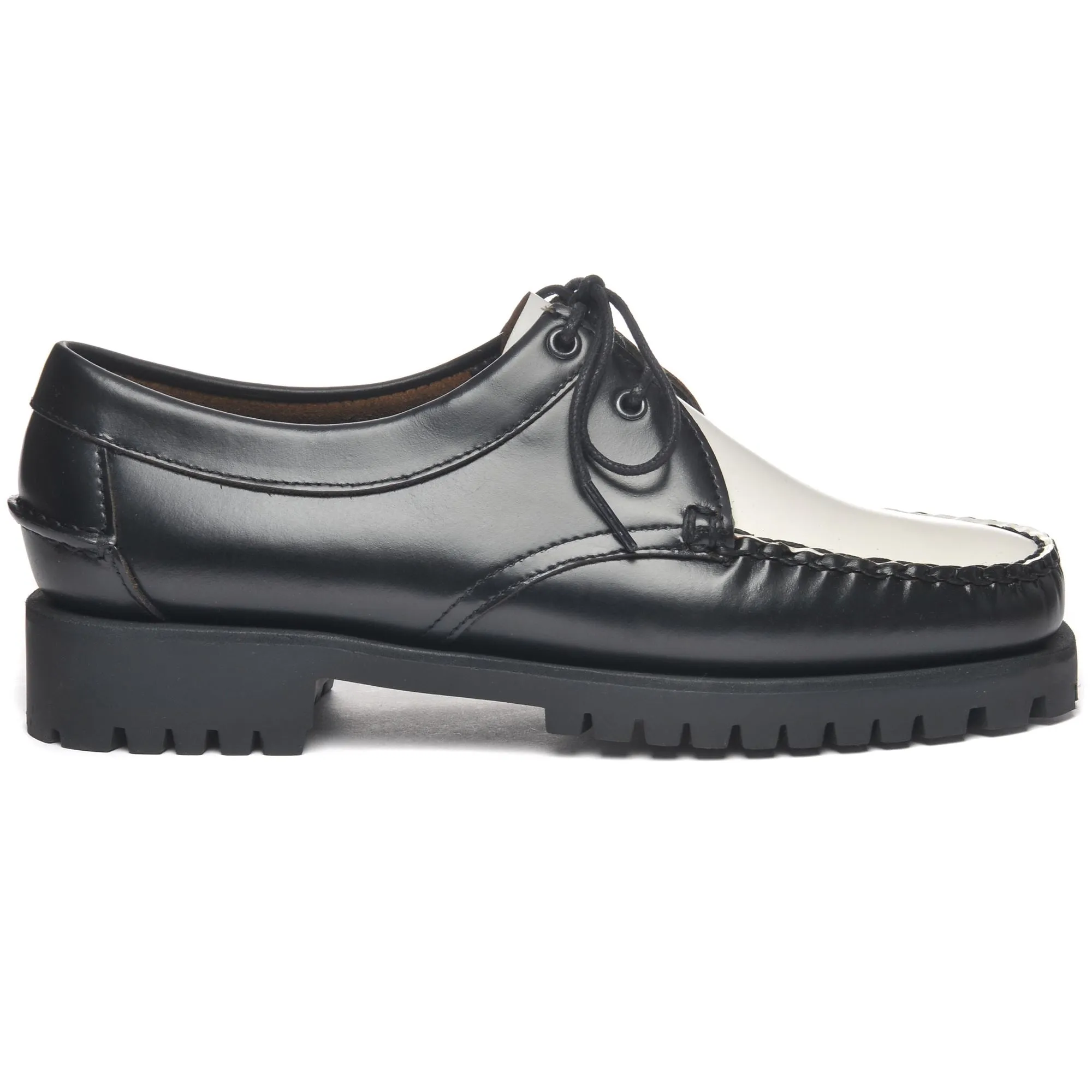 JAMES LUG WOMAN - Moc - Moccasin - Woman - BLACK-WHITE