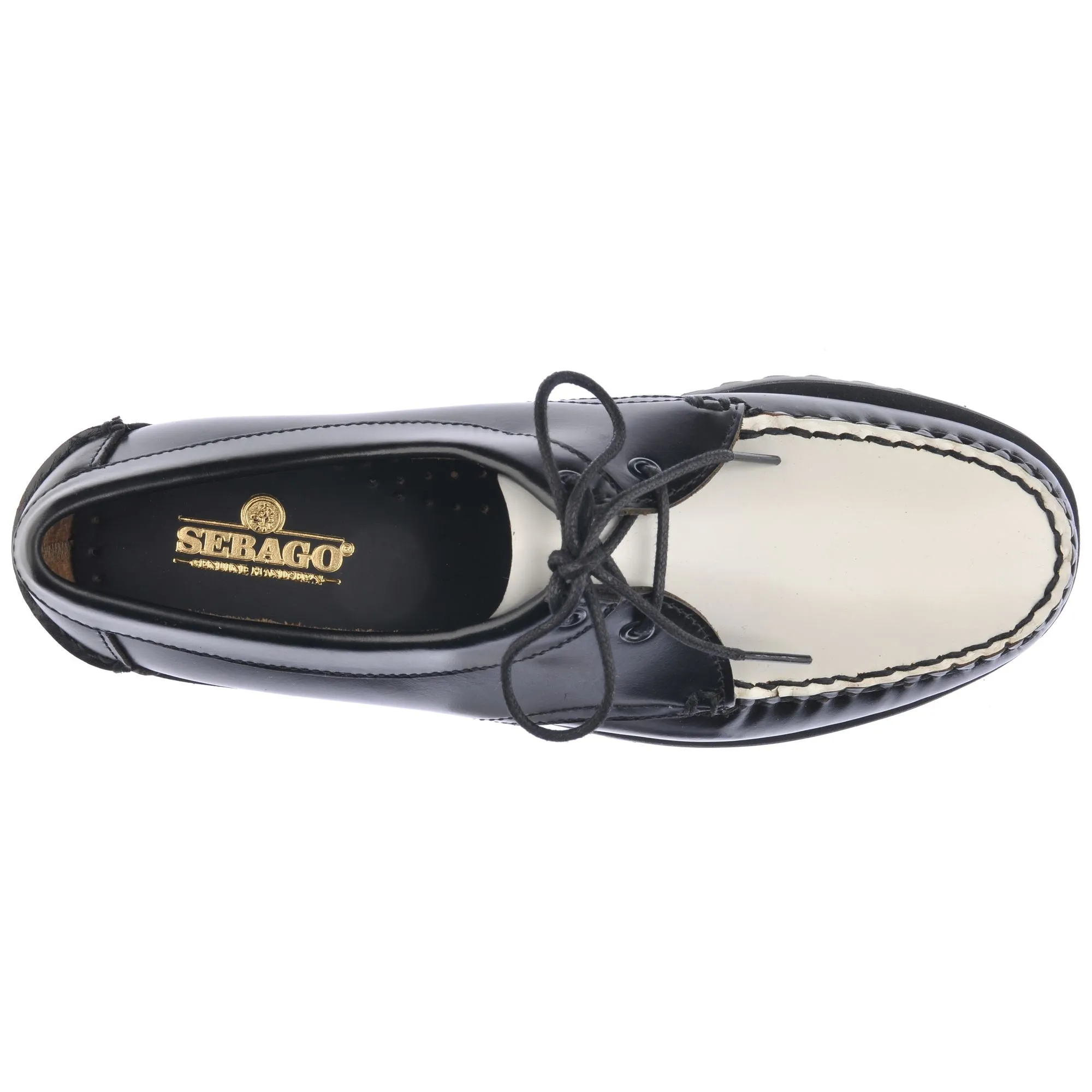 JAMES LUG WOMAN - Moc - Moccasin - Woman - BLACK-WHITE