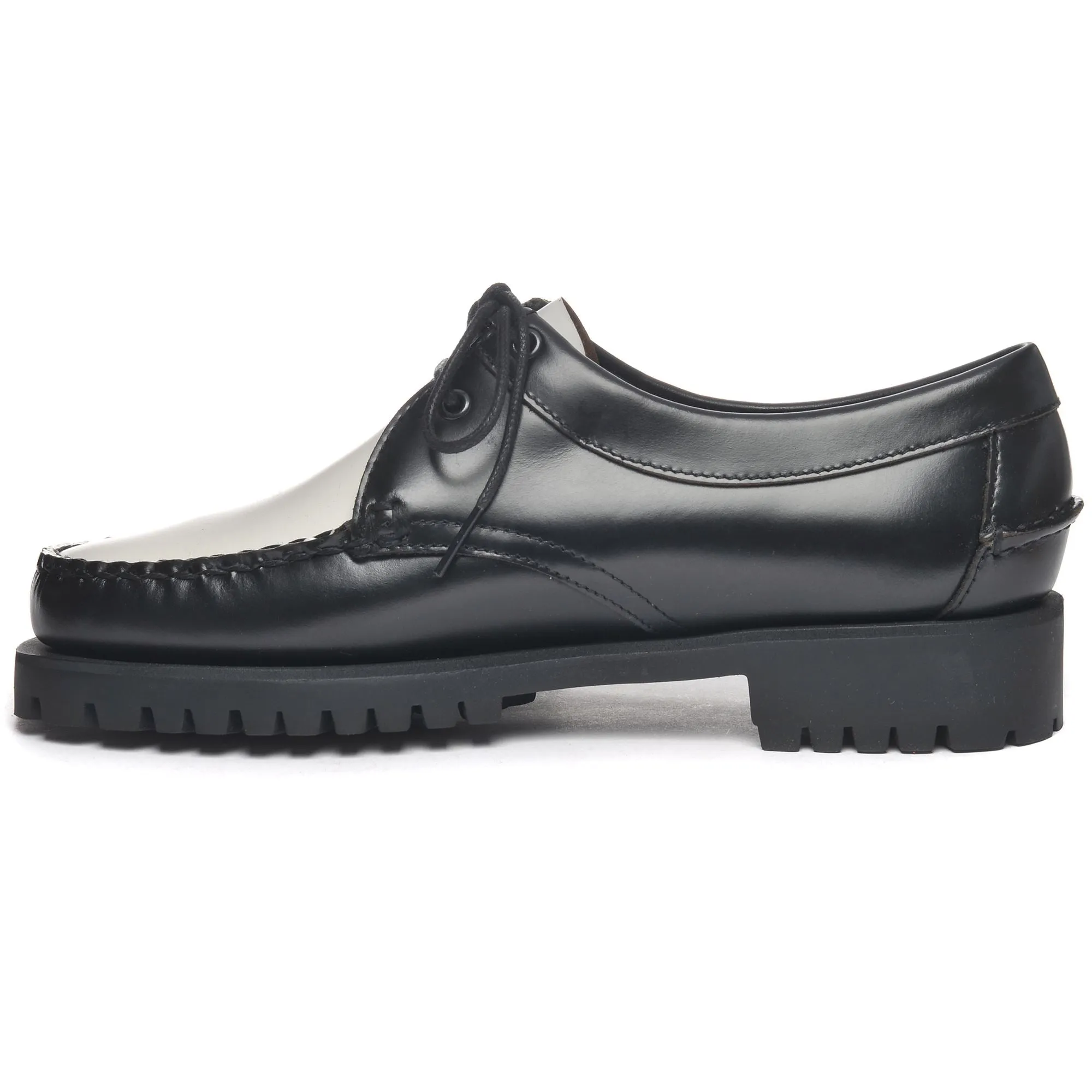 JAMES LUG WOMAN - Moc - Moccasin - Woman - BLACK-WHITE