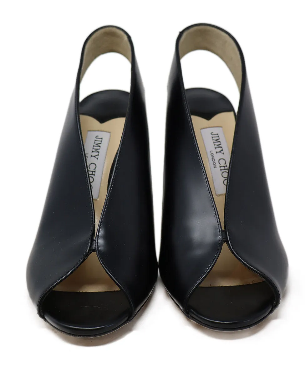 Jimmy Choo Black Leather Slingback Heels sz 8