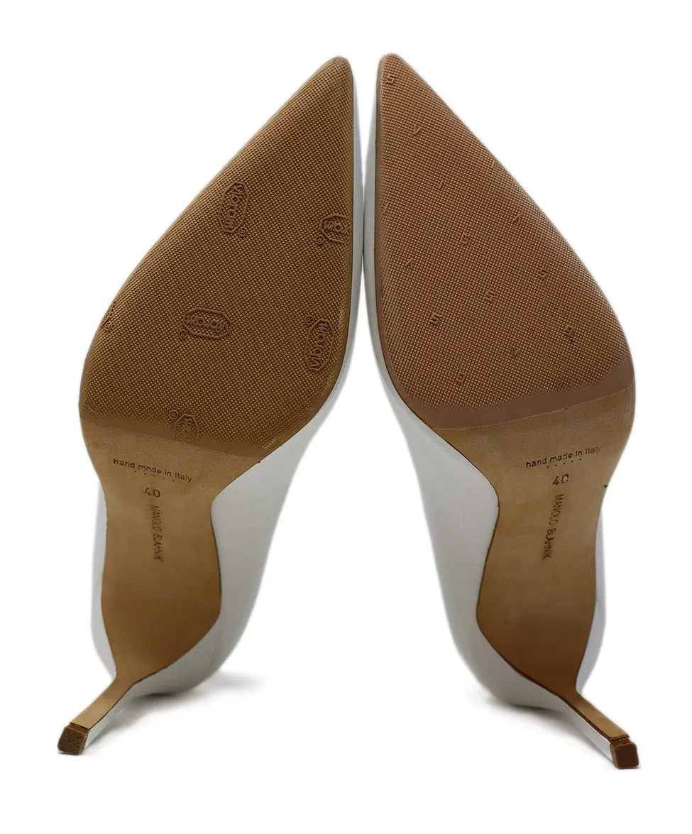 Manolo Blahnik White Leather Heels sz 10