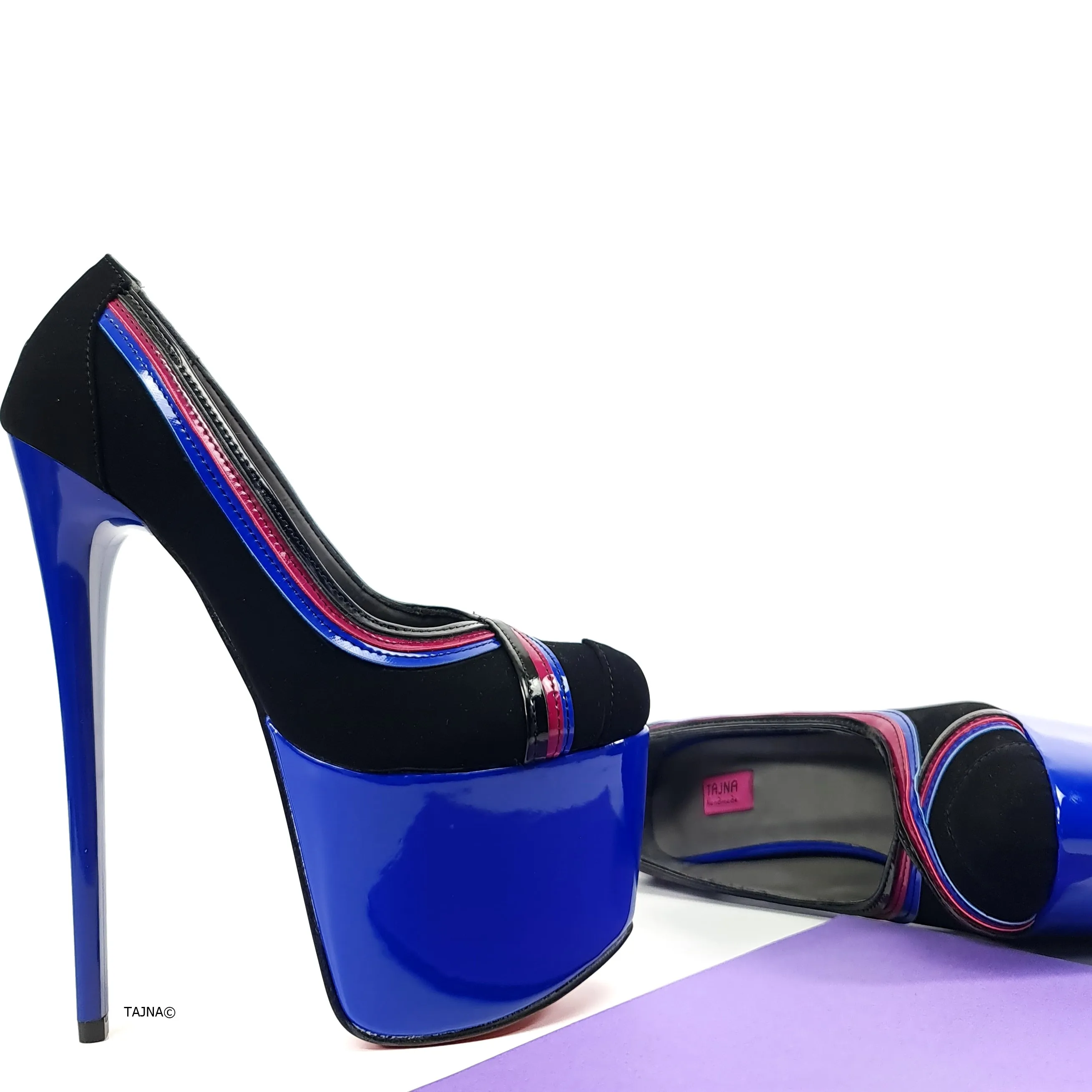 Multi Colour Black Blue High Heels