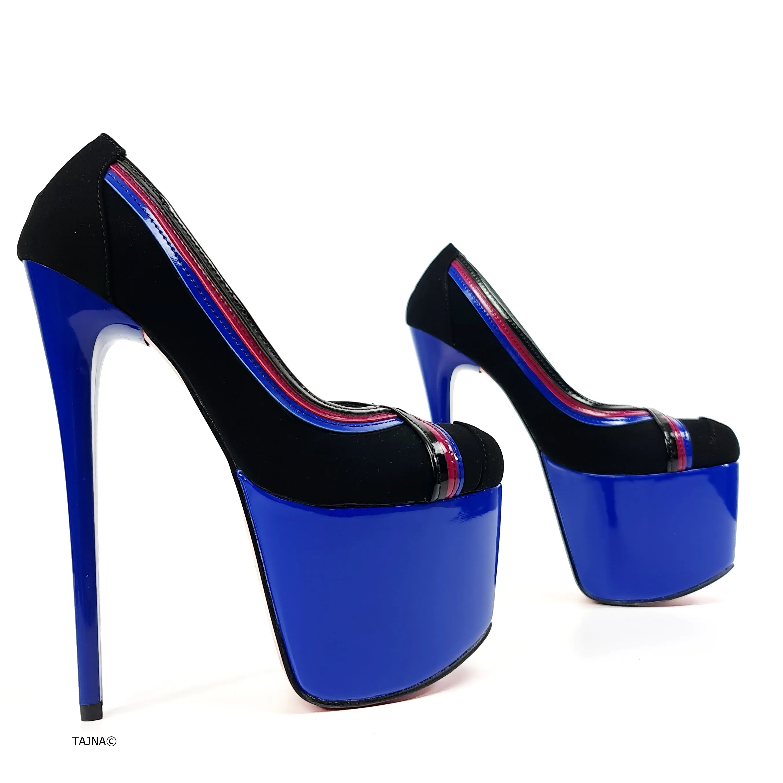 Multi Colour Black Blue High Heels