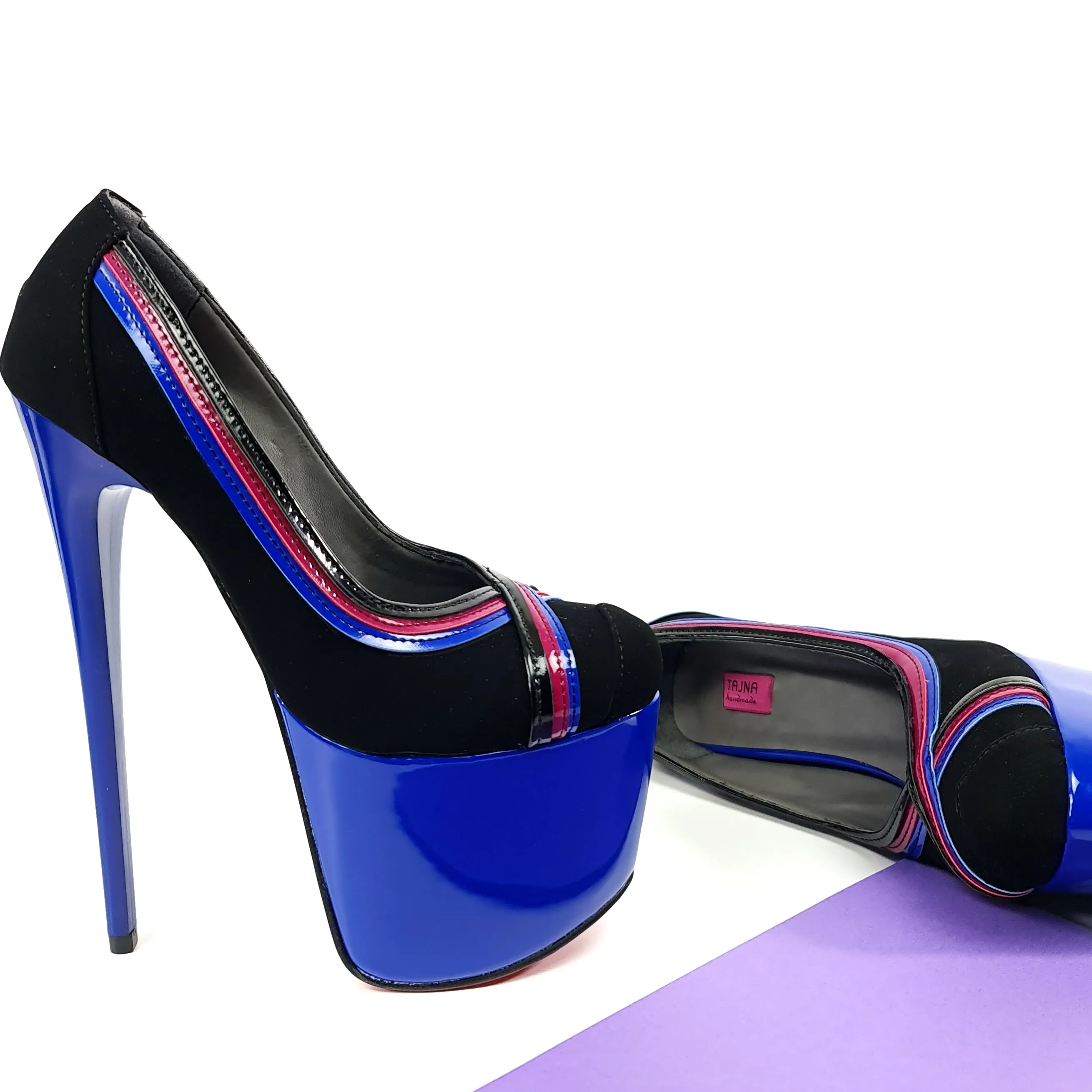 Multi Colour Black Blue High Heels