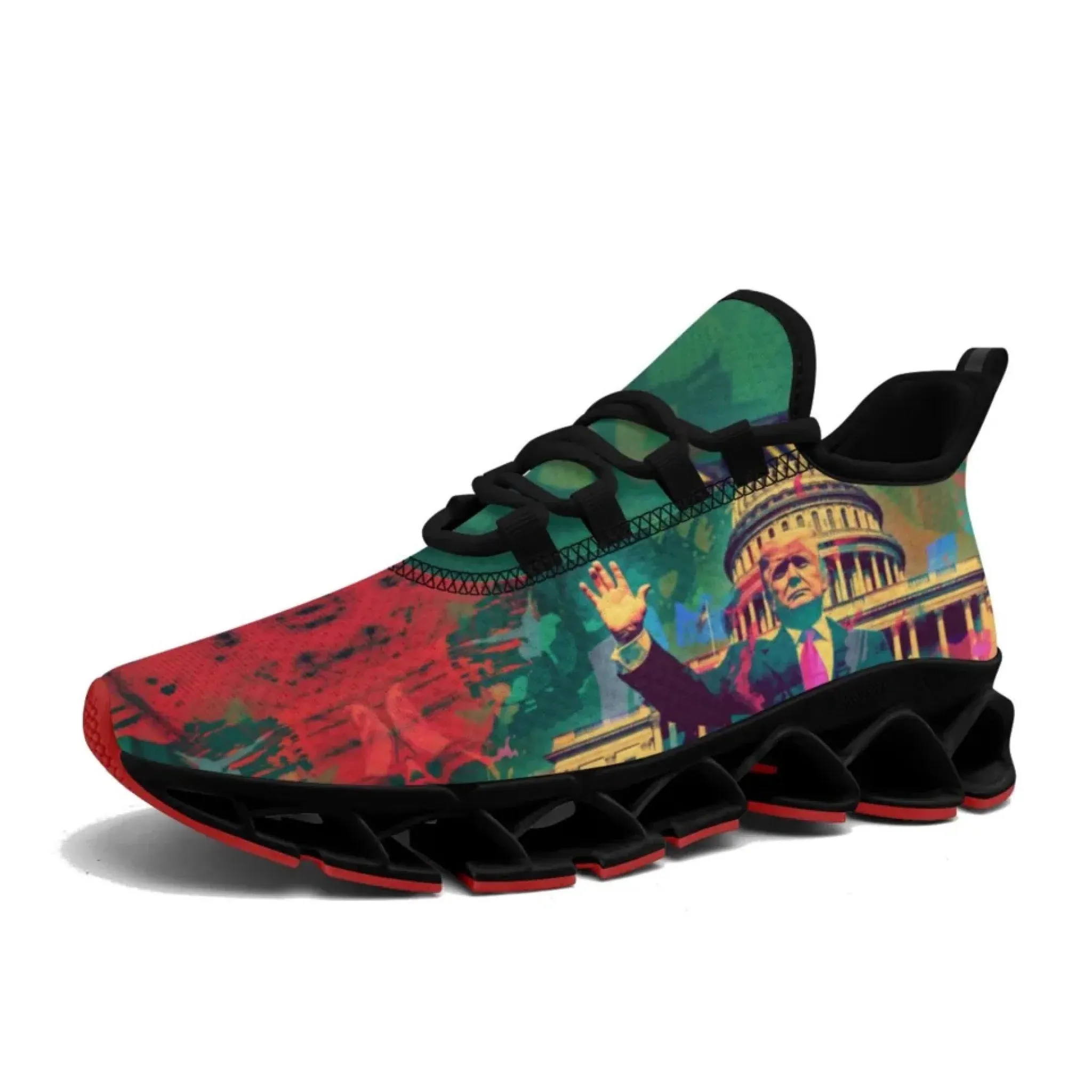 Personalized Patriotic Trump Sneakers, Custom Lightweight Walking Shoes, Pride Running Shoes