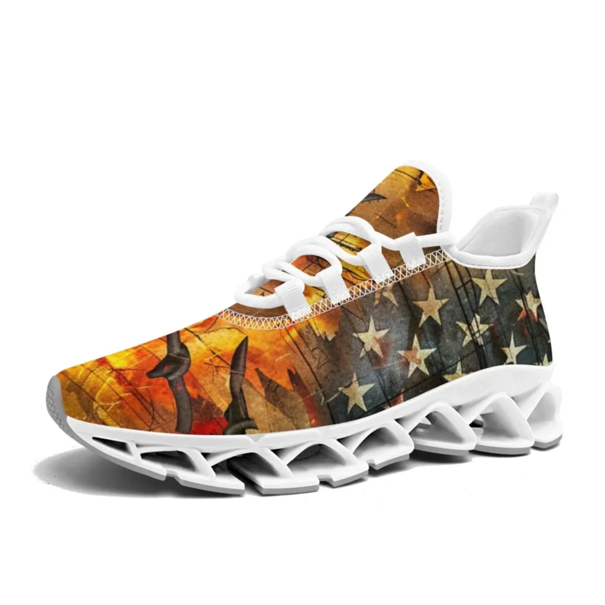 Personalized Patriotic Trump Sneakers, Custom Lightweight Walking Shoes, Pride Running Shoes